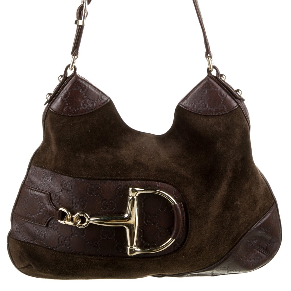 Gucci Signature Suede Hasler Hobo
